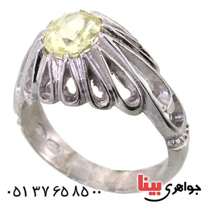 انگشتر سیترین مردانه دور اشکی