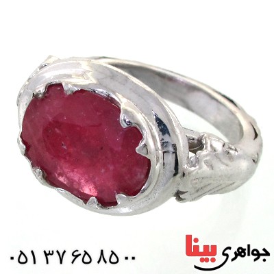 انگشتر یاقوت سرخ مردانه مدل صفوی _کد:11812