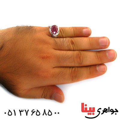 انگشتر یاقوت سرخ مردانه مدل صفوی _کد:11812