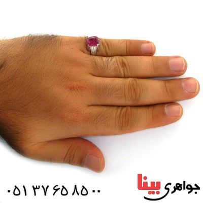 انگشتر یاقوت سرخ مردانه خوشرنگ _کد:11839