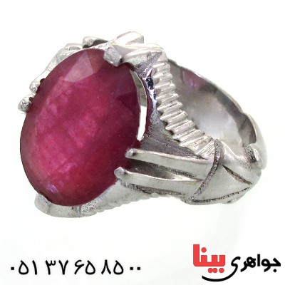 انگشتر یاقوت سرخ مردانه درشت خوشرنگ و شیک _کد:11841
