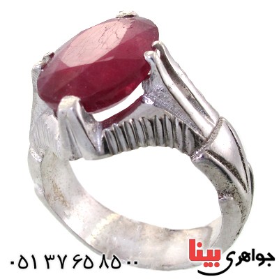 انگشتر یاقوت سرخ مردانه درشت خوشرنگ و شیک