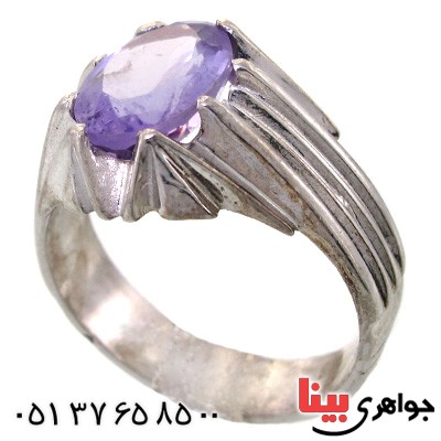 انگشتر آمتیست مردانه خوشرنگ
