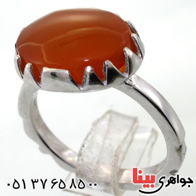 انگشتر عقیق یمنی بیضی دور چنگ