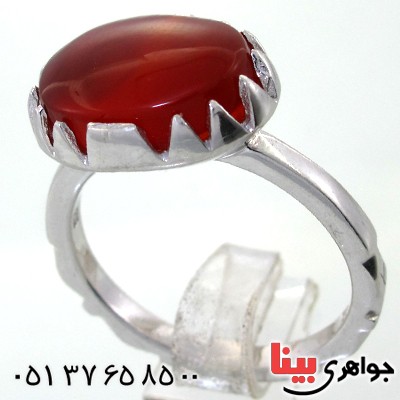 انگشتر عقیق یمنی بیضی دور چنگ