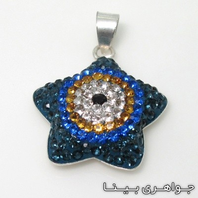 گردنبند نقره ستاره ای چهار رنگ