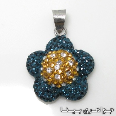 گردنبند نقره ستاره ای آبی زرد سفید