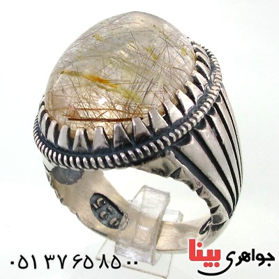 انگشتر دُر مویی مردانه درشت خوش نقش