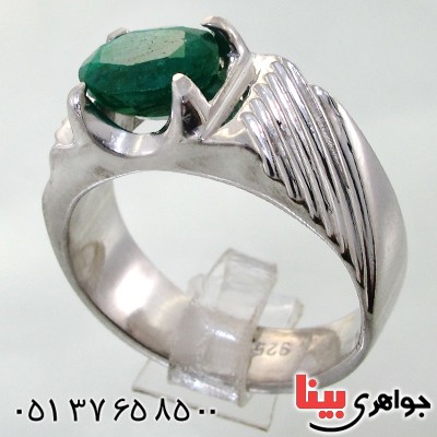 انگشتر زمرد آفریقا مردانه درشت شیک و خوشرنگ