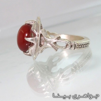 انگشتر عقیق رکاب طرح دار