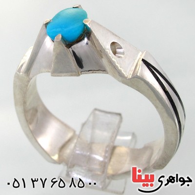 انگشتر فیروزه نیشابوری عجمی مردانه درشت تاپ