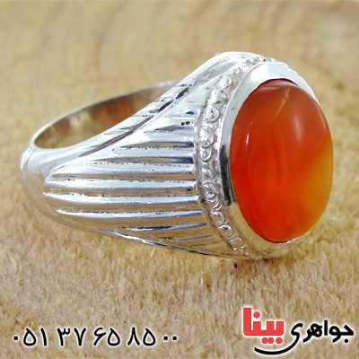 انگشتر عقیق یمنی شرف الشمس مردانه درشت اصیل