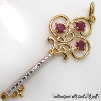 گردنبند یاقوت سرخ طرح کلید