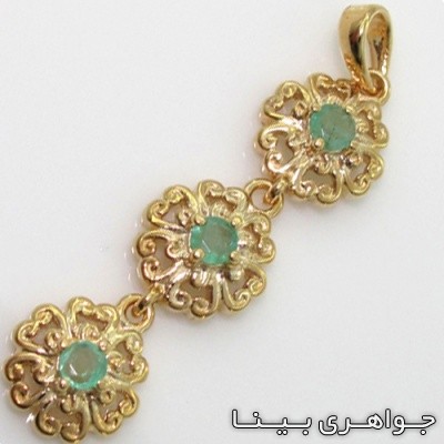 گردنبند زمرد سه گل