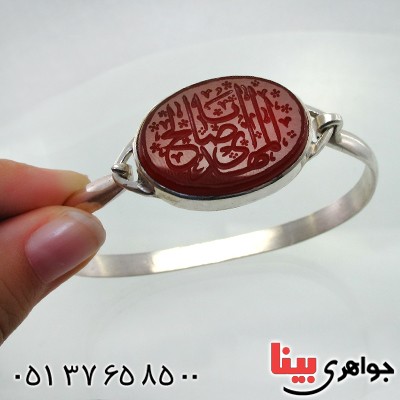 دستبند عقیق قرمز با حکاکی یا ابا صالح المهدی ویژه محرم _کد:12095