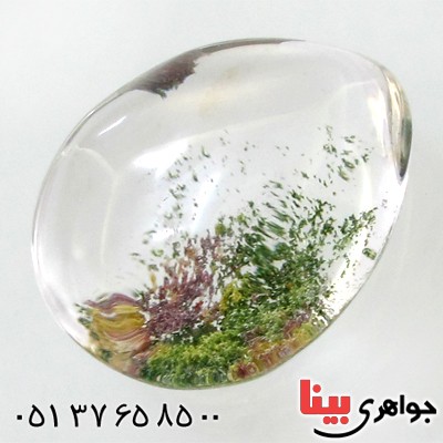 نگین انگشتر در منظره ای درشت با طرح طبیعت سبز