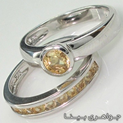 انگشتر سیترین حلقه و پشت حلقه