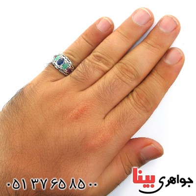 انگشتر چند جواهر یاقوت کبود، یاقوت سرخ و زمرد مردانه مرغوب _کد:12190