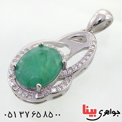 گردنبند زمرد زنانه خوشرنگ مدل آسمین