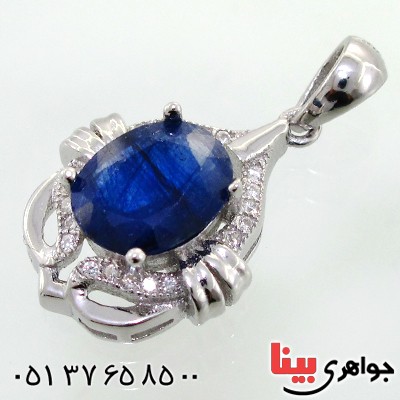 گردنبند یاقوت کبود زنانه خوشرنگ مدل نیوشا