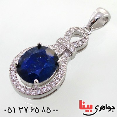 گردنبند یاقوت کبود زنانه خوشرنگ مدل آذین