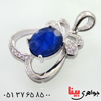 گردنبند یاقوت کبود زنانه خوشرنگ مدل مهسیما