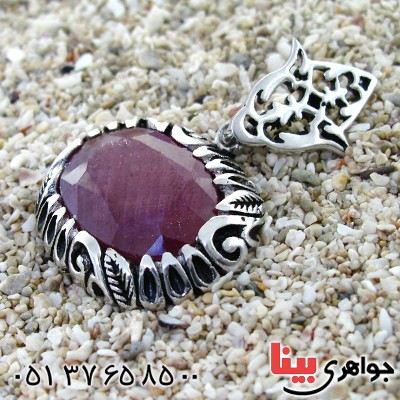 گردنبند یاقوت سرخ زنانه درشت و خوشرنگ طرح صفوی _کد:12248