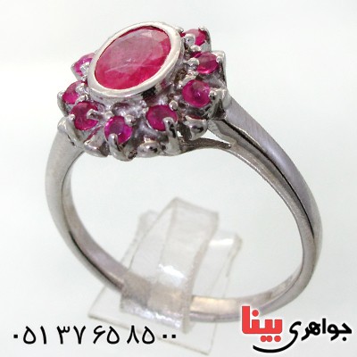 انگشتر یاقوت سرخ رودیوم لوکس زنانه بسیار عالی و کمیاب