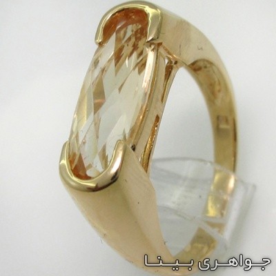 انگشتر سیترین بیضی افقی