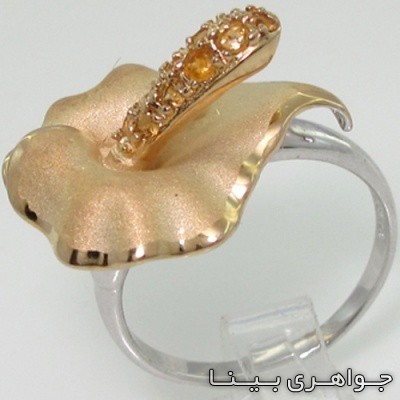 انگشتر سیترین گل نیلوفر