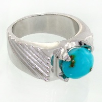 انگشتر فیروزه نیشابوری شجری مردانه درشت خوشرنگ کلاسیک و فاخر