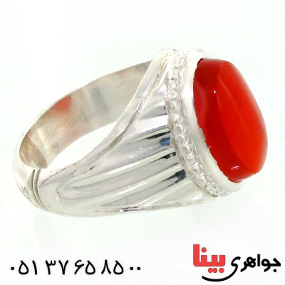 انگشتر عقیق یمنی مردانه درشت خوشرنگ عالی و فاخر