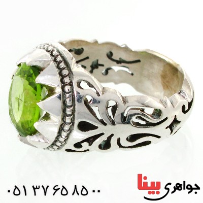 انگشتر زبرجد مردانه درشت با رکاب عالی و چشمگیر فاخر