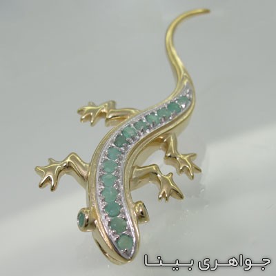 گردنبند زمرد (گل سینه) مارمولک