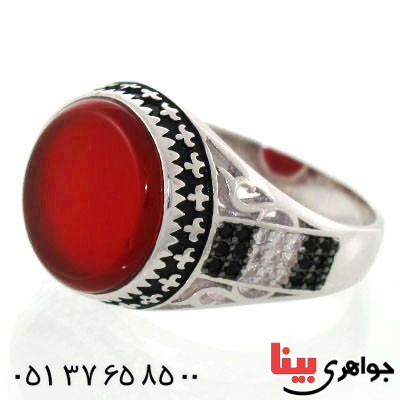 انگشتر عقیق قرمز مردانه درشت زیبا و خاص _کد:12637 انگشتر عقیق قرمز مردانه درشت زیبا و خاص _کد:12637