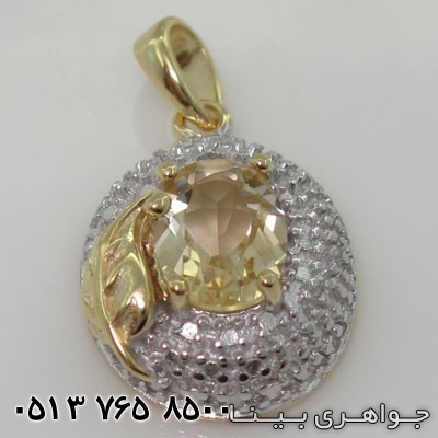 گردنبند سیترین بیضی نگین کوب