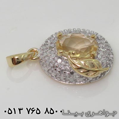 گردنبند سیترین بیضی نگین کوب