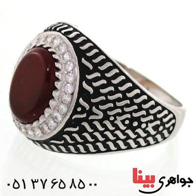 انگشتر عقیق مردانه درشت زیبا و خاص