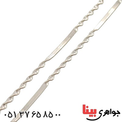 زنجیر نقره ایتالیایی طرح خط و پیج 45 سانتی مدل twist _کد:12702