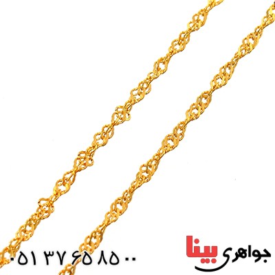 زنجیر نقره ایتالیایی روکش آب طلا مدل گندم 45 سانتی _کد:12707