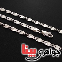 زنجیر نقره ایتالیایی درشت و سنگین رودیوم سلطنتی 50 سانتی _کد:12708