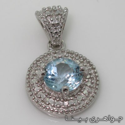 گردنبند آکوآمارین دایره
