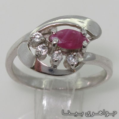 انگشتر یاقوت سرخ طرح چشم