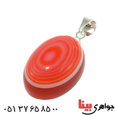 گردنبند عقیق باباقوری سه پوسته خاص سنگ درمانی