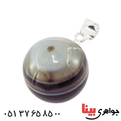 گردنبند عقیق باباقوری سه پوسته خاص گرد سنگ درمانی