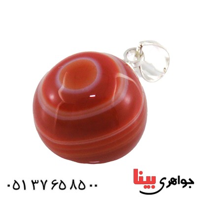 گردنبند عقیق باباقوری سه پوسته خاص گرد سنگ درمانی