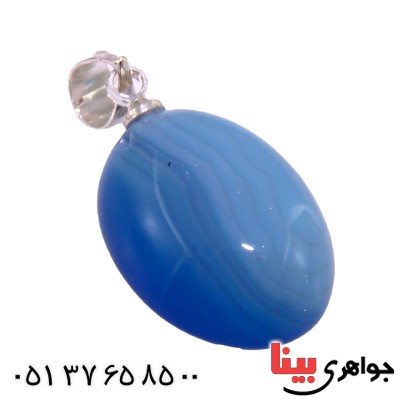 گردنبند عقیق آبی لامپی آمریکایی سنگ درمانی