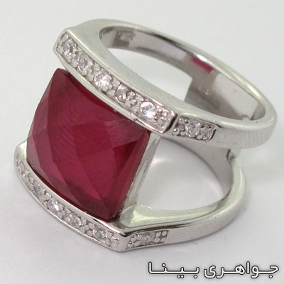 انگشتر یاقوت سرخ دو رکابه