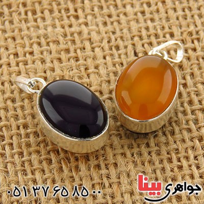 گردنبند عقیق شرف الشمس و عقیق سیاه (اونیکس) دورو _کد:12803 گردنبند عقیق شرف الشمس و عقیق سیاه (اونیکس) دورو _کد:12803