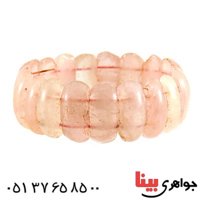 دستبند کوارتز صورتی درشت سنگ درمانی رفع افسردگی